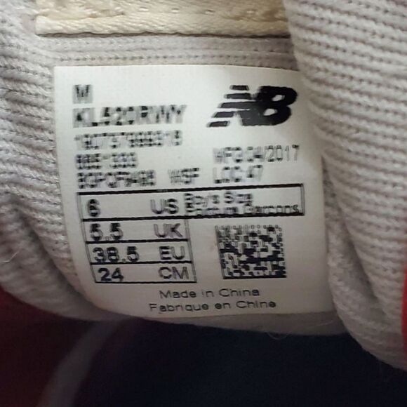 NEW BALANCE 520 Shoes Mens Size 6 Red Gray Suede Mesh Running Sneaker KL520RWY - Picture 12 of 12